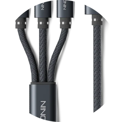 SMASH | R-2015 - 3 in 1 Cable TYPE C-Android-iOS 2.4Amp Braided Shield Cable