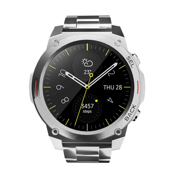 R-011 LUXE Smart Watch Metallic Body | Amoled Display | AOD
