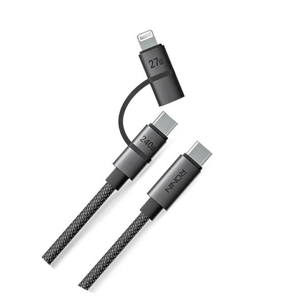 R-2020 - 2 In 1 Cable 240W Type-C Charge, 27W Charging iPhone