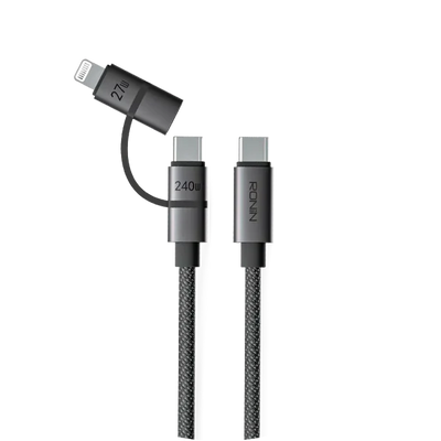 R-2020 - 2 In 1 Cable 240W Type-C Charge, 27W Charging iPhone